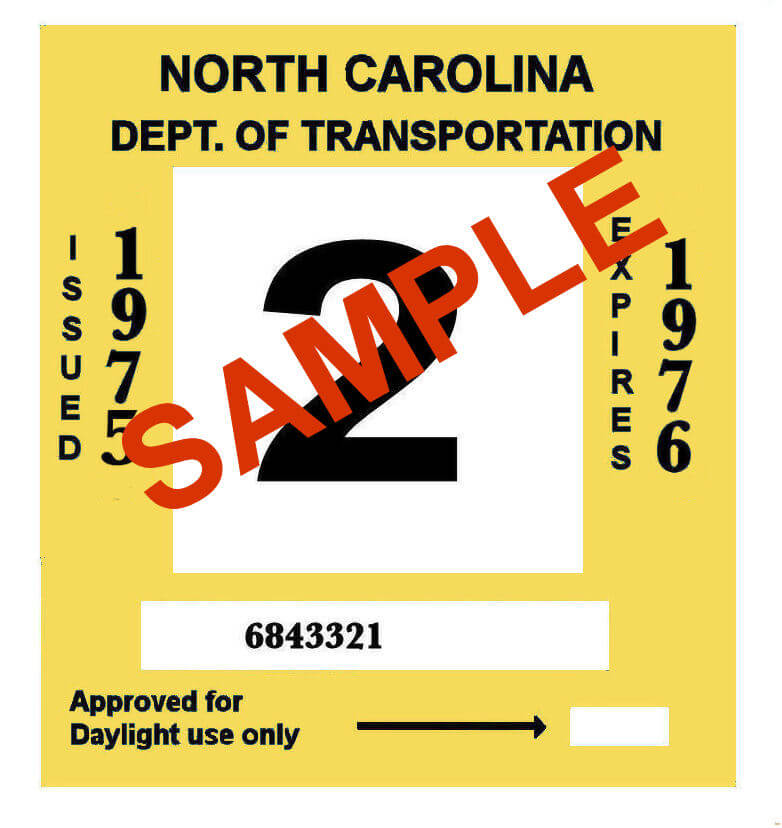 Modal Additional Images for 1975-76 North Carolina INSPECTION Sticker